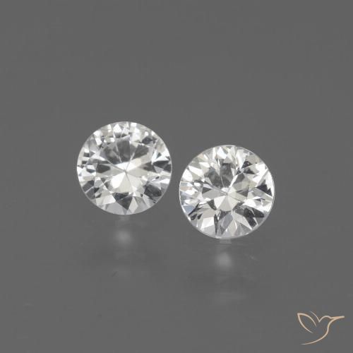 0.70ctw Natural Blanco Zafiro, Redondo, VVS-VS