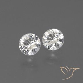 Gemas de Zafiro Blanco natural de 0.70 ct, Redondo, VVS-VS