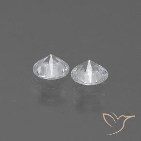 Gemas de Zafiro Blanco natural de 0.70 ct, Redondo, VVS-VS