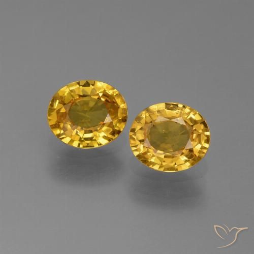 1.38ctw Natural Dorado intenso Zafiro, Ovalada, VS