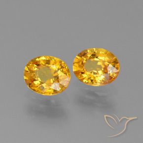 Gemas de Zafiro Dorado naranja natural de 1.64 ct, Ovalada, VS