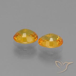 Gemas de Zafiro Dorado naranja natural de 1.64 ct, Ovalada, VS