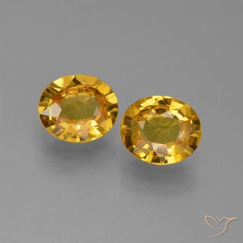 1.33ctw Natural Dorado intenso Zafiro, Ovalada, VS