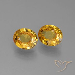 Gemas de Zafiro Dorado intenso natural de 1.33 ct, Ovalada, VS