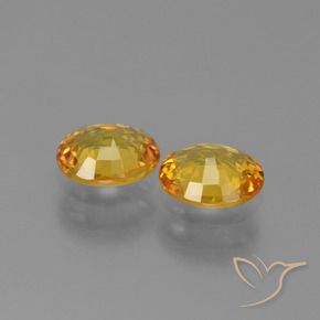 Gemas de Zafiro Dorado intenso natural de 1.33 ct, Ovalada, VS