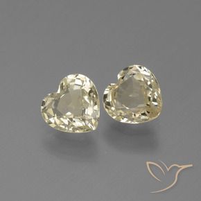 Gemas de Zafiro Dorado claro natural de 1.47 ct, Corazón, VVS-VS