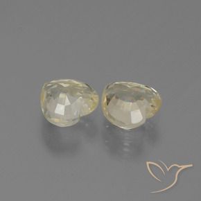 Gemas de Zafiro Dorado claro natural de 1.47 ct, Corazón, VVS-VS
