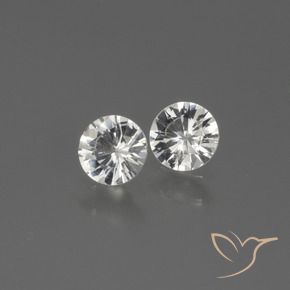 Gemas de Zafiro Blanco claro natural de 0.65 ct, Redondo, VVS-VS