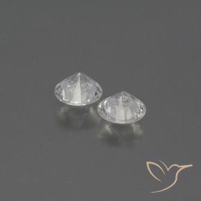 Gemas de Zafiro Blanco claro natural de 0.65 ct, Redondo, VVS-VS