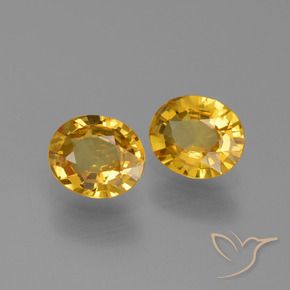Gemas de Zafiro Dorado natural de 1.44 ct, Ovalada, VVS-VS