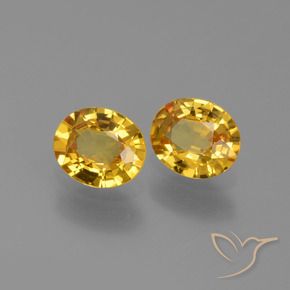 Gemas de Zafiro Dorado natural de 1.30 ct, Ovalada, VVS