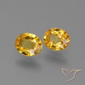 Gemas de Zafiro Naranja dorado intenso natural de 1.30 ct, Ovalada, VVS-VS