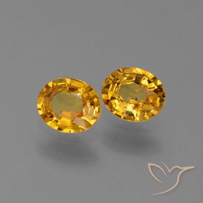 Gemas de Zafiro Dorado oscuro natural de 1.30 ct, Ovalada, VS