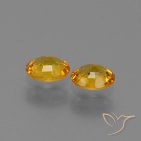 Gemas de Zafiro Dorado oscuro natural de 1.30 ct, Ovalada, VS