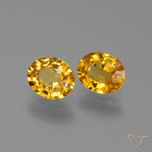 Gemas de Zafiro Dorado oscuro natural de 1.49 ct, Ovalada, VS