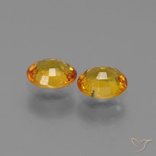 Gemas de Zafiro Dorado oscuro natural de 1.49 ct, Ovalada, VS