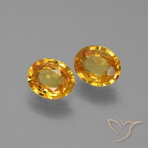 Gemas de Zafiro Dorado oscuro natural de 1.33 ct, Ovalada, VS