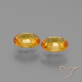 Gemas de Zafiro Dorado oscuro natural de 1.33 ct, Ovalada, VS