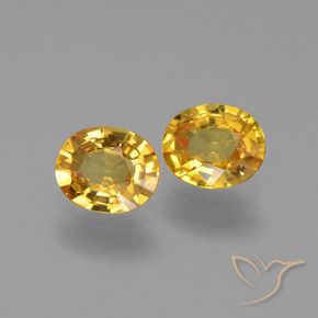 Gemas de Zafiro Dorado natural de 1.35 ct, Ovalada, VVS-VS