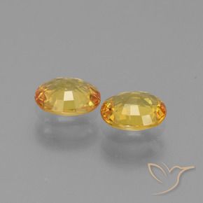 Gemas de Zafiro Dorado natural de 1.35 ct, Ovalada, VVS-VS