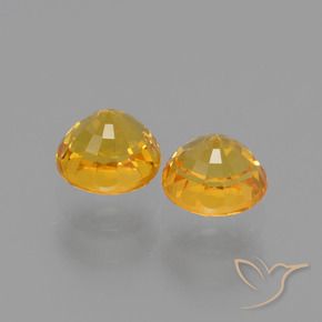 Gemas de Zafiro Dorado oscuro natural de 1.47 ct, Redondo, VS