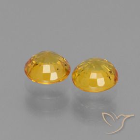 Gemas de Zafiro Dorado oscuro natural de 1.34 ct, Redondo, VS