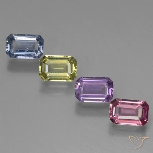 Gemas de Zafiro Multicolor natural de 2.69 ct, Corte Octágono / Esmeralda, VVS-VS