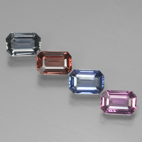 Gemas de Zafiro Multicolor natural de 2.62 ct, corte esmeralda, VVS-VS