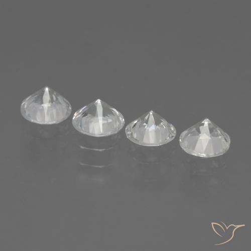 Gemas de Zafiro Blanco natural de 1.60 ct, Redondo, VVS-VS