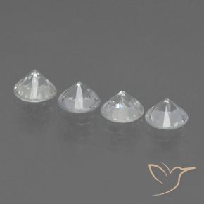 Gemas de Zafiro Blanco natural de 1.42 ct, Redondo, VVS-VS