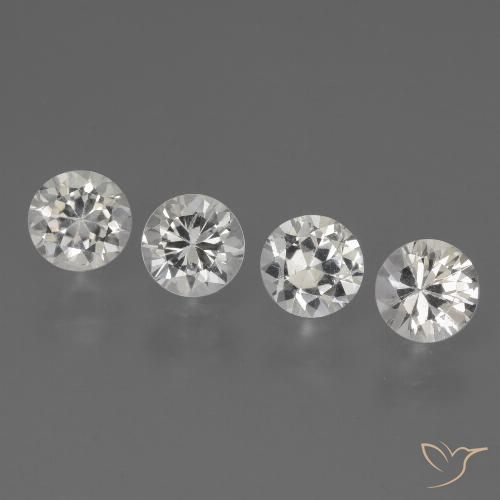 1.55ctw Natural Blanco Zafiro, Redondo, VVS-VS