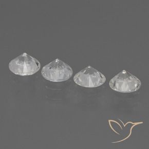 Gemas de Zafiro Blanco natural de 1.55 ct, Redondo, VVS-VS
