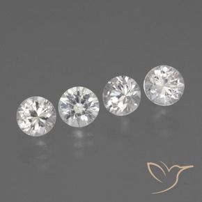 Gemas de Zafiro Blanco natural de 1.37 ct, Redondo, VS