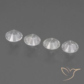 Gemas de Zafiro Blanco natural de 1.37 ct, Redondo, VS