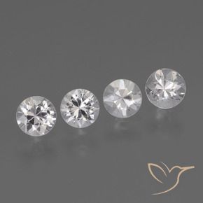 Gemas de Zafiro Blanco natural de 1.39 ct, Redondo, VS