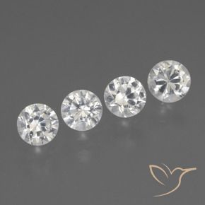 Gemas de Zafiro Blanco natural de 1.58 ct, Redondo, VS