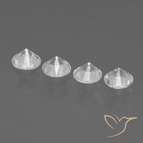 Gemas de Zafiro Blanco natural de 1.58 ct, Redondo, VS
