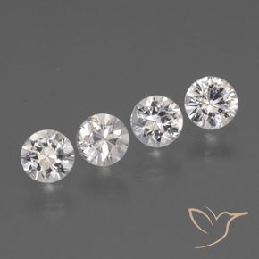 Gemas de Zafiro Blanco natural de 1.44 ct, Redondo, VS