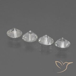 Gemas de Zafiro Blanco natural de 1.25 ct, Redondo, VS