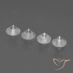 Gemas de Zafiro Blanco natural de 1.53 ct, Redondo, VVS-VS