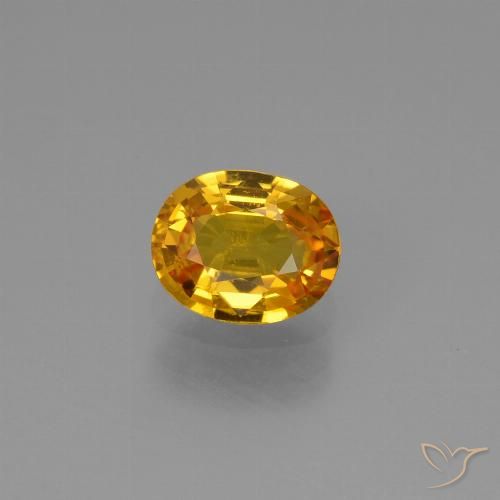 0.78ct Natural Dorado naranja oscuro Zafiro, Ovalada, VS