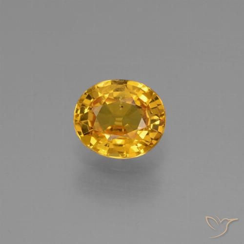 0.88ct Natural Dorado oscuro Zafiro, Ovalada, VS