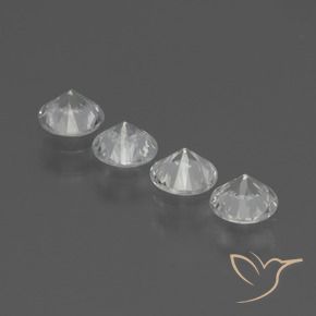 Gemas de Zafiro Blanco claro natural de 1.42 ct, Redondo, VS