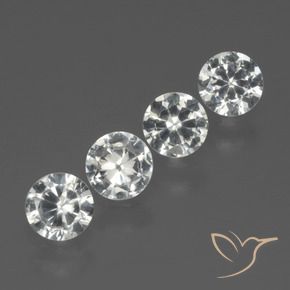 Gemas de Zafiro Blanco claro natural de 1.48 ct, Redondo, VS