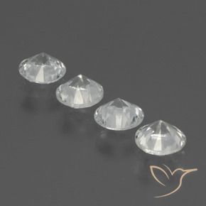 Gemas de Zafiro Blanco claro natural de 1.48 ct, Redondo, VS
