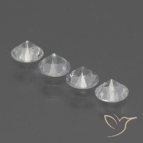 Gemas de Zafiro Blanco claro natural de 1.29 ct, Redondo, VVS-VS