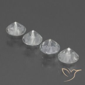 Gemas de Zafiro Blanco claro natural de 1.57 ct, Redondo, VVS-VS