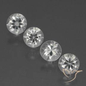Gemas de Zafiro Blanco claro natural de 1.50 ct, Redondo, VVS-VS