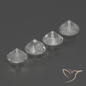 Gemas de Zafiro Blanco claro natural de 1.50 ct, Redondo, VVS-VS