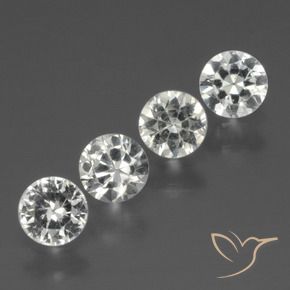 Gemas de Zafiro Blanco claro natural de 1.41 ct, Redondo, VS